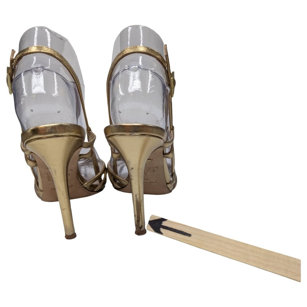 Diane Von Furstenberg Upton Leather Heels Womens Gold Metallic Stiletto Sz 6B - Picture 12 of 12